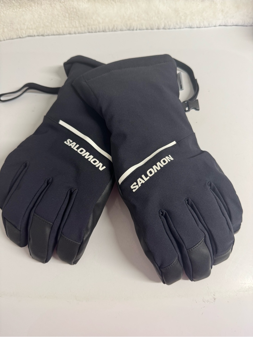 Salomon Black Ski Winter Gloves Thermolite Advanced Dry Skin Large Men’s